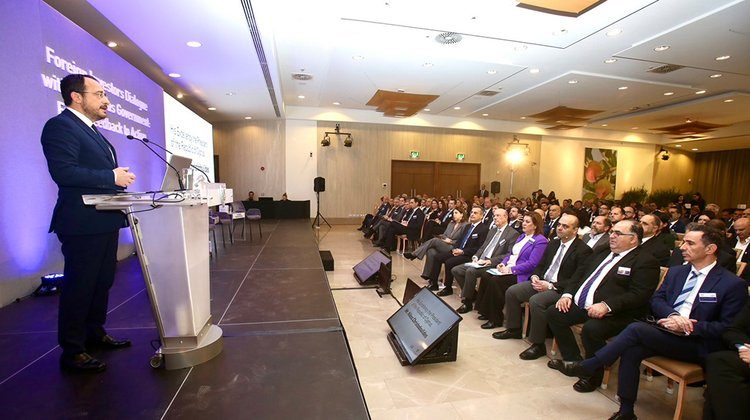 President Nikos Christodoulides addresses foreign investors
