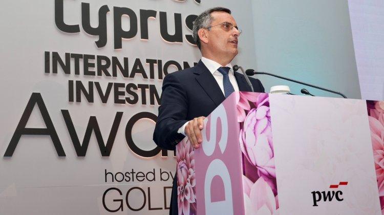 Evgenios Evgeniou, Invest Cyprus Chairman adressing at the International Investment Awards