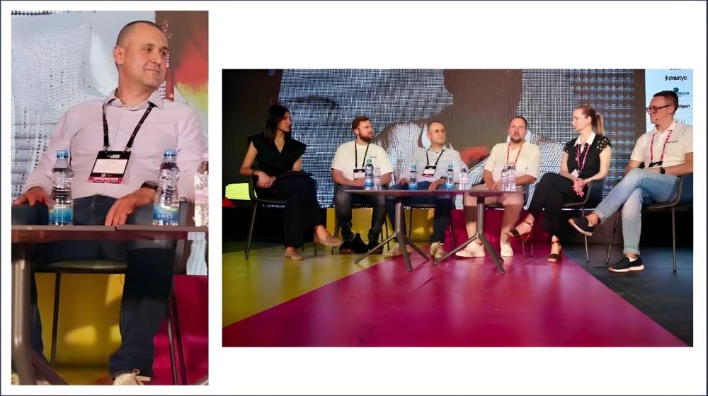 Panelists in a discussion setting during a conference in Cyprus, highlighting opportunities for mobility and travel startups in the region’s ecosystem.