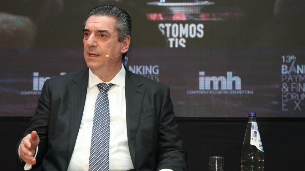 Michalis Louis, Executive Board Member and CEO of Eurobank, speaking at a Fireside Chat entitled “The beginning of a new era in banking in Cyprus”, as part of the Banking, Payments and Fintech Forum and Expo, presented by Logicom.