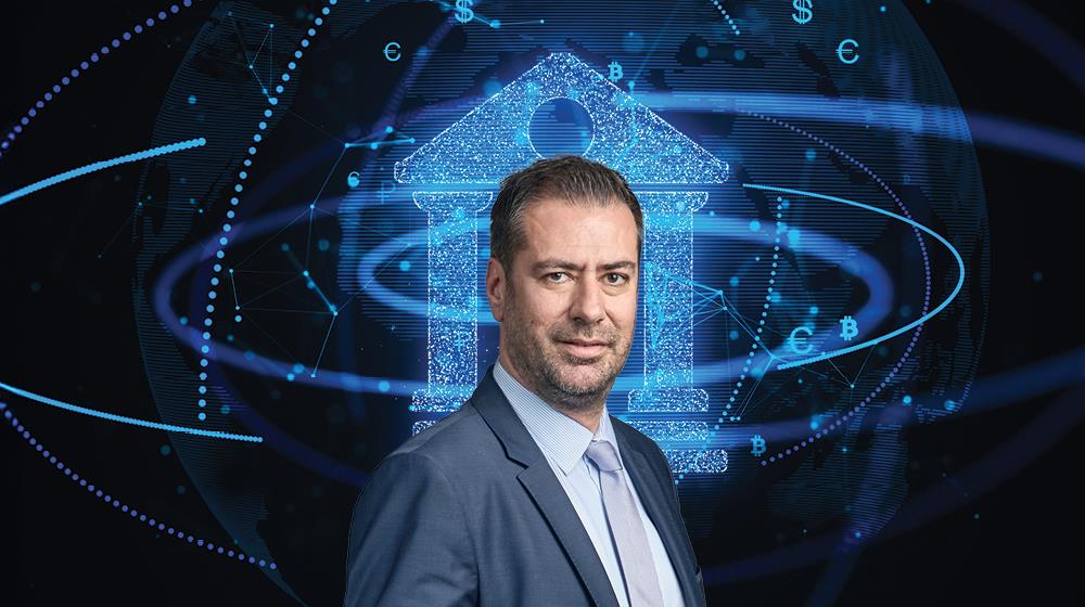 Ioannis Georgoulas, Chairman of ACEMPI (Association of Cyprus Electronic Money & Payment Institutions) photographed for his GOLD magazine interview on Cyprus's position as a leading fintech and payments hub in Europe .