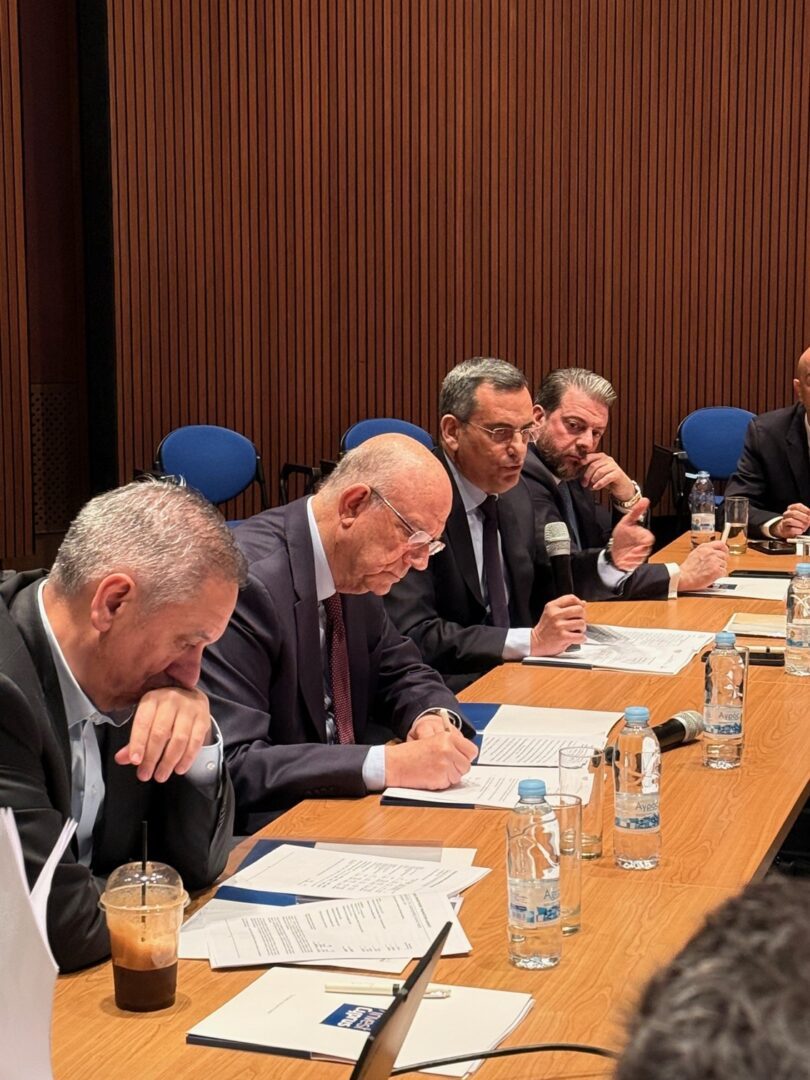 Invest Cyprus Chairman Evgenios Evgeniou and CEO Marios Tannousis at the Invest Cyprus 2026 Annual General Meeting at the Ministry of Finance, 13 March 2026.