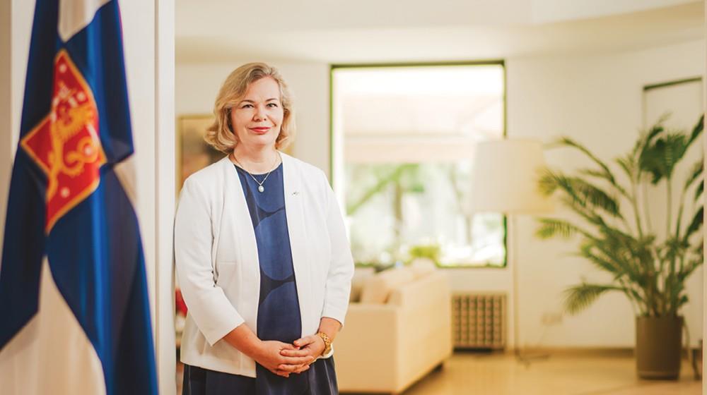 Finland's Ambassador to Cyprus, Päivi Peltokoski, photographed for her GOLD magazine interview on Finland–Cyprus bilateral relations and partnership opportunities.